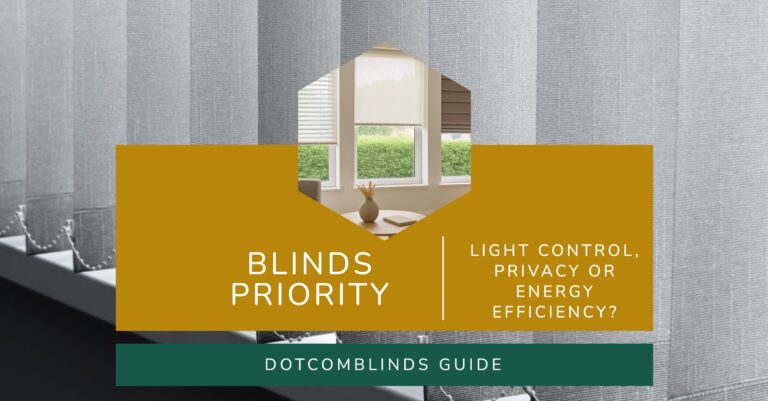 Blinds Priority - Light Control, Privacy or Energy Efficiency