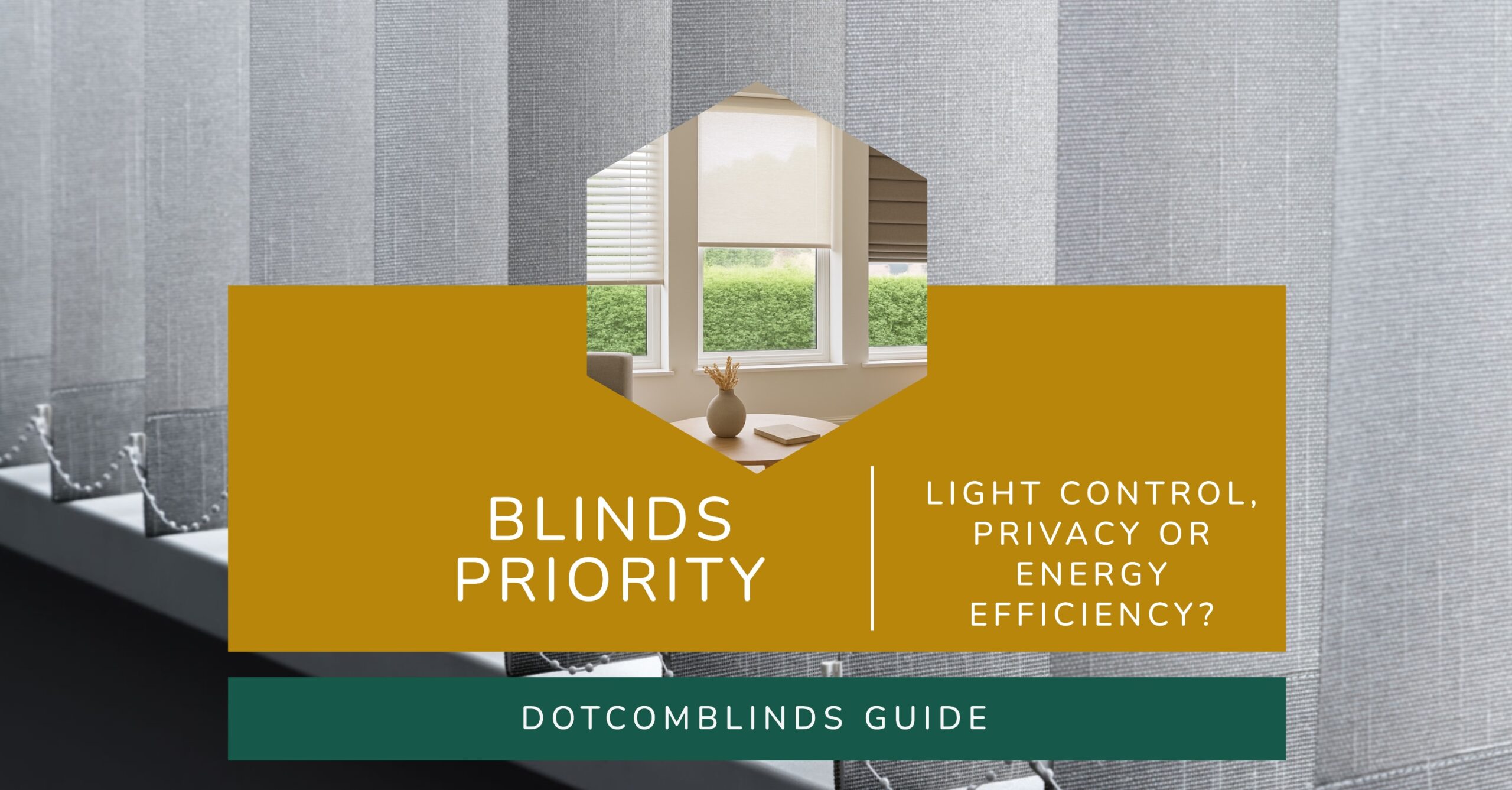 Blinds Priority - Light Control, Privacy or Energy Efficiency