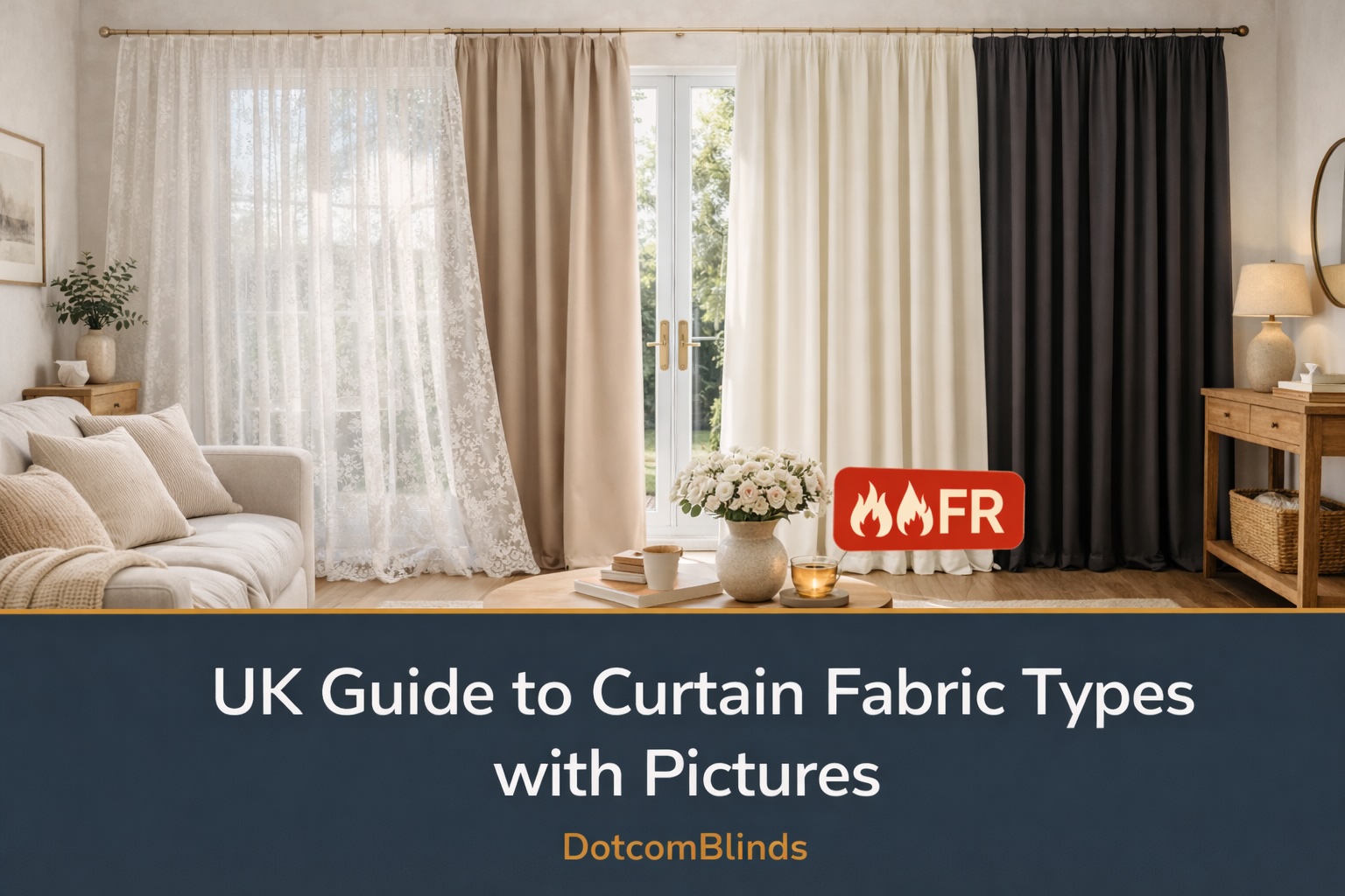 UK Guide to Curtain Fabric Types with Pictures