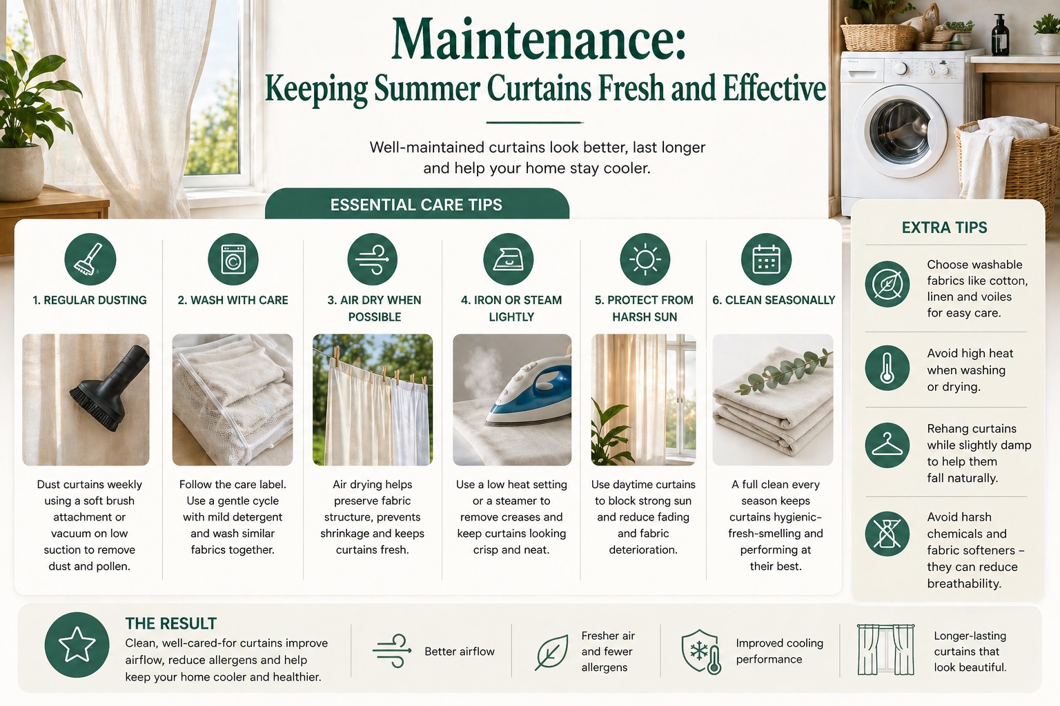 Maintenance - Keeping Summer Curtains Fresh and Effective