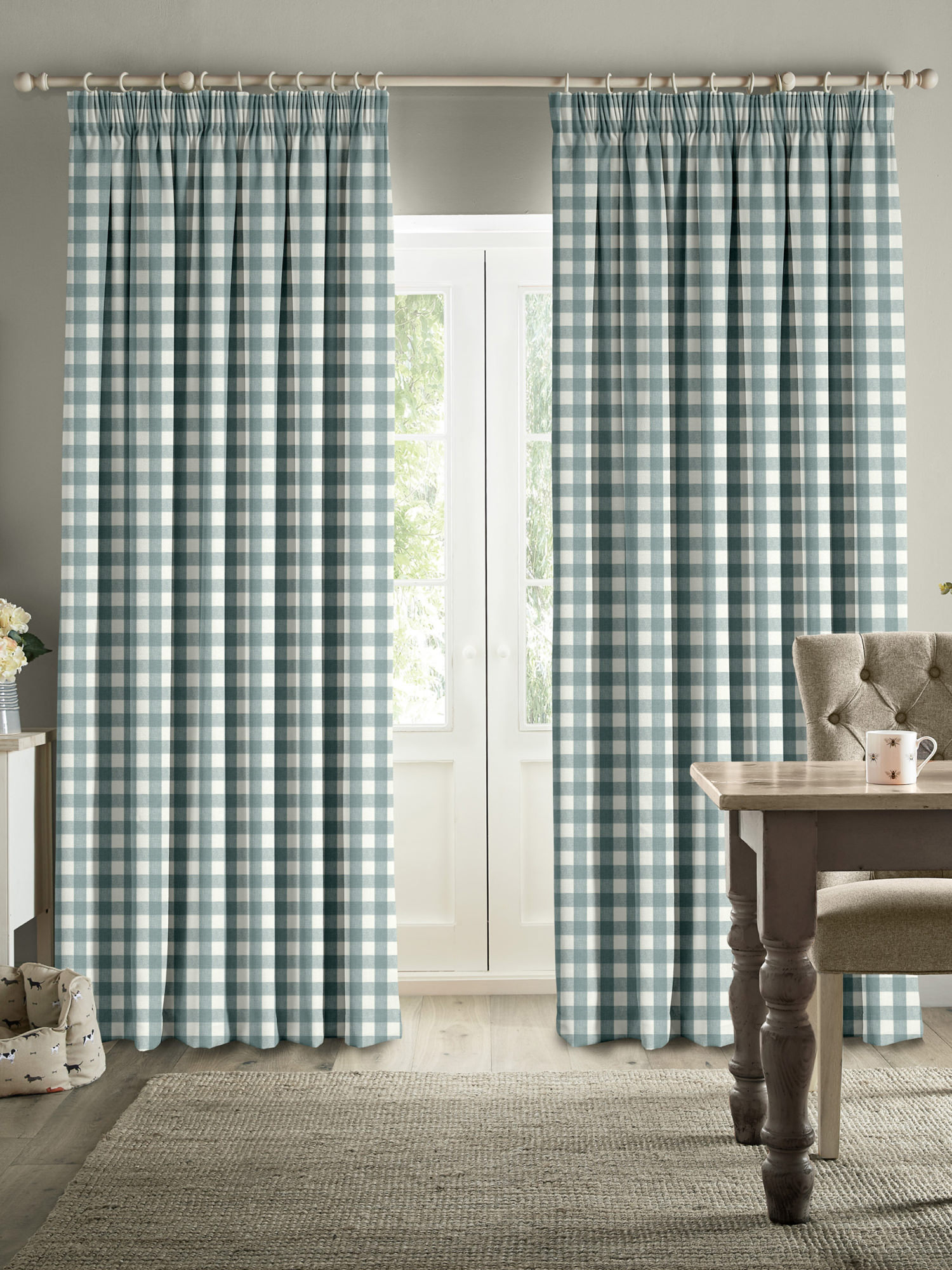 Sophie Allport Gingham Teal Curtains