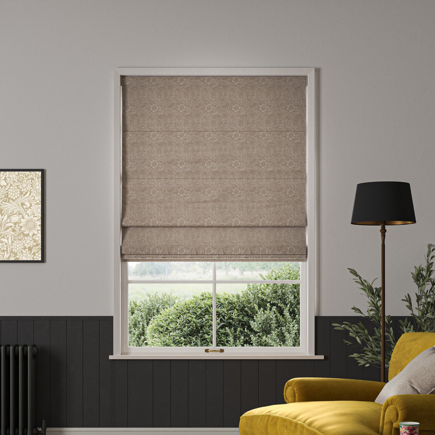 William Morris Marigold Woven Linen Roman Blind