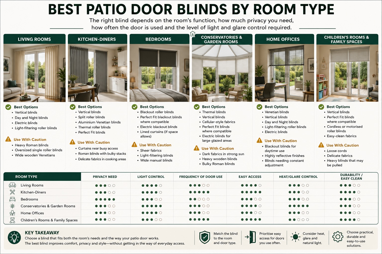 Best Patio Door Blinds by Room Type