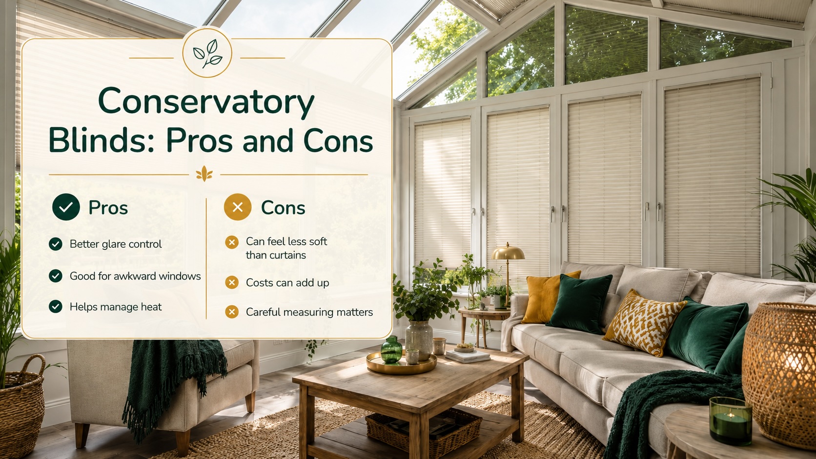 Conservatory Blinds- Pros and Cons