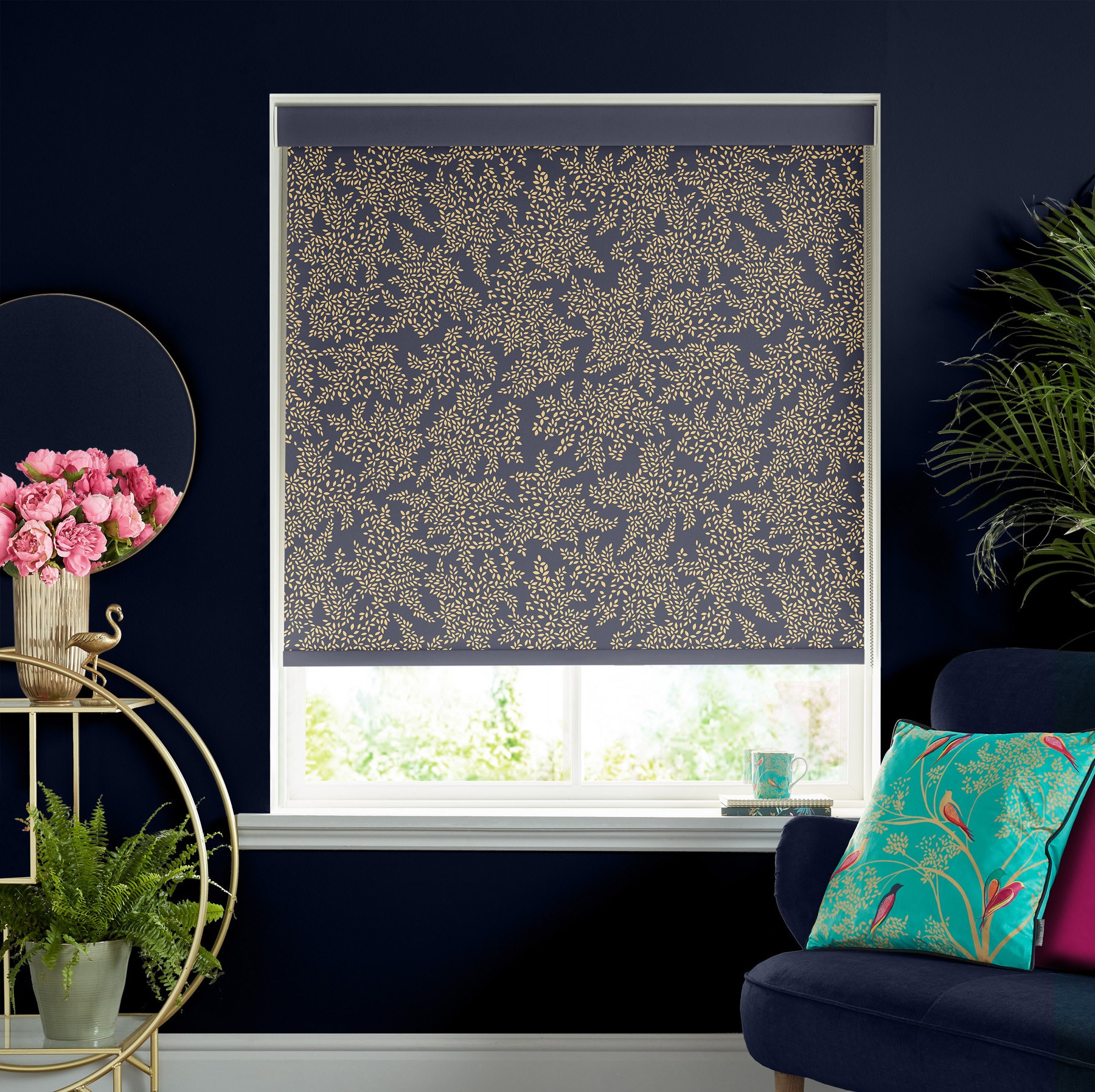 Sara Miller Little Leaves Smokey Blue