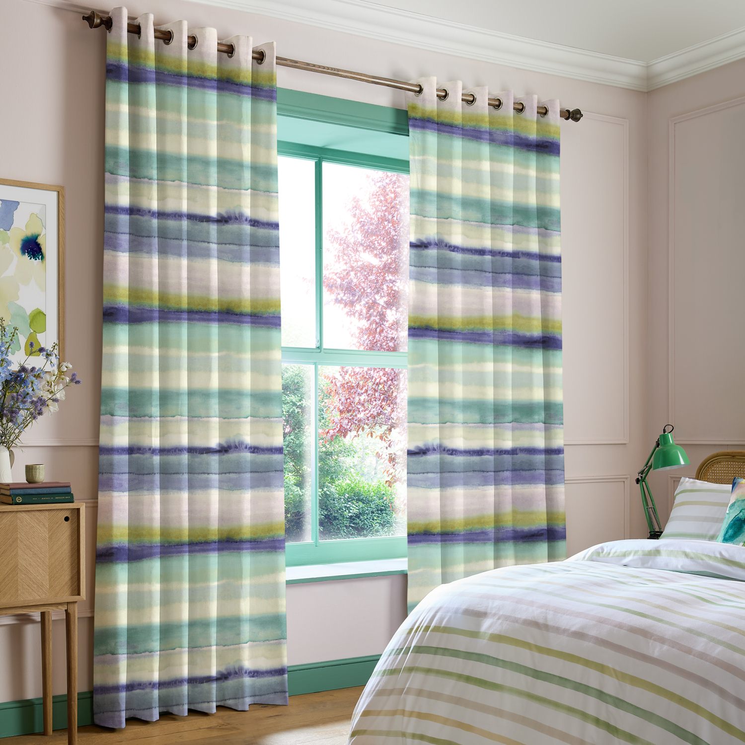 Bluebellgray Hebrides Atlantic Purple Stripes Curtains