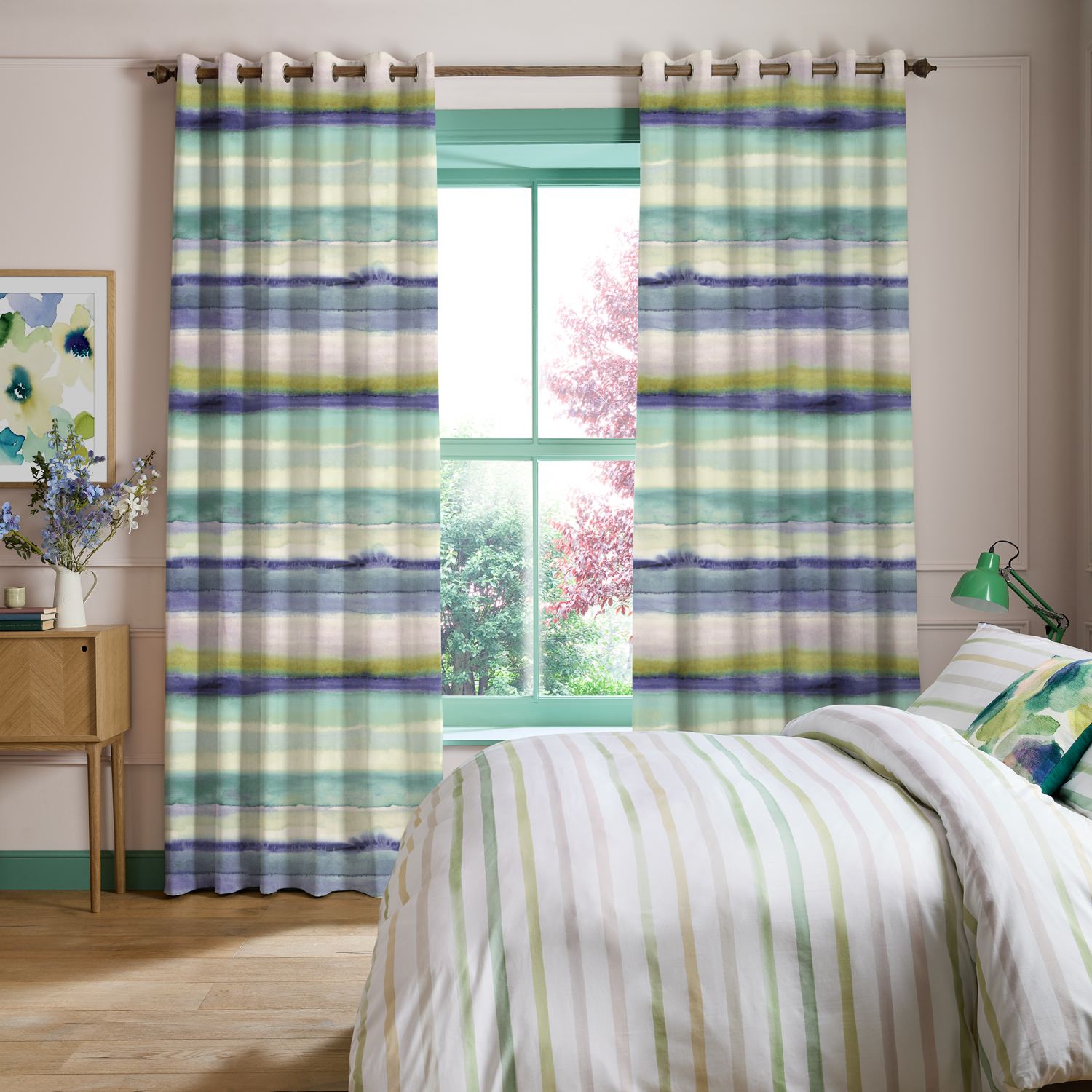 Bluebellgray Hebrides Atlantic Purple Stripes Curtains