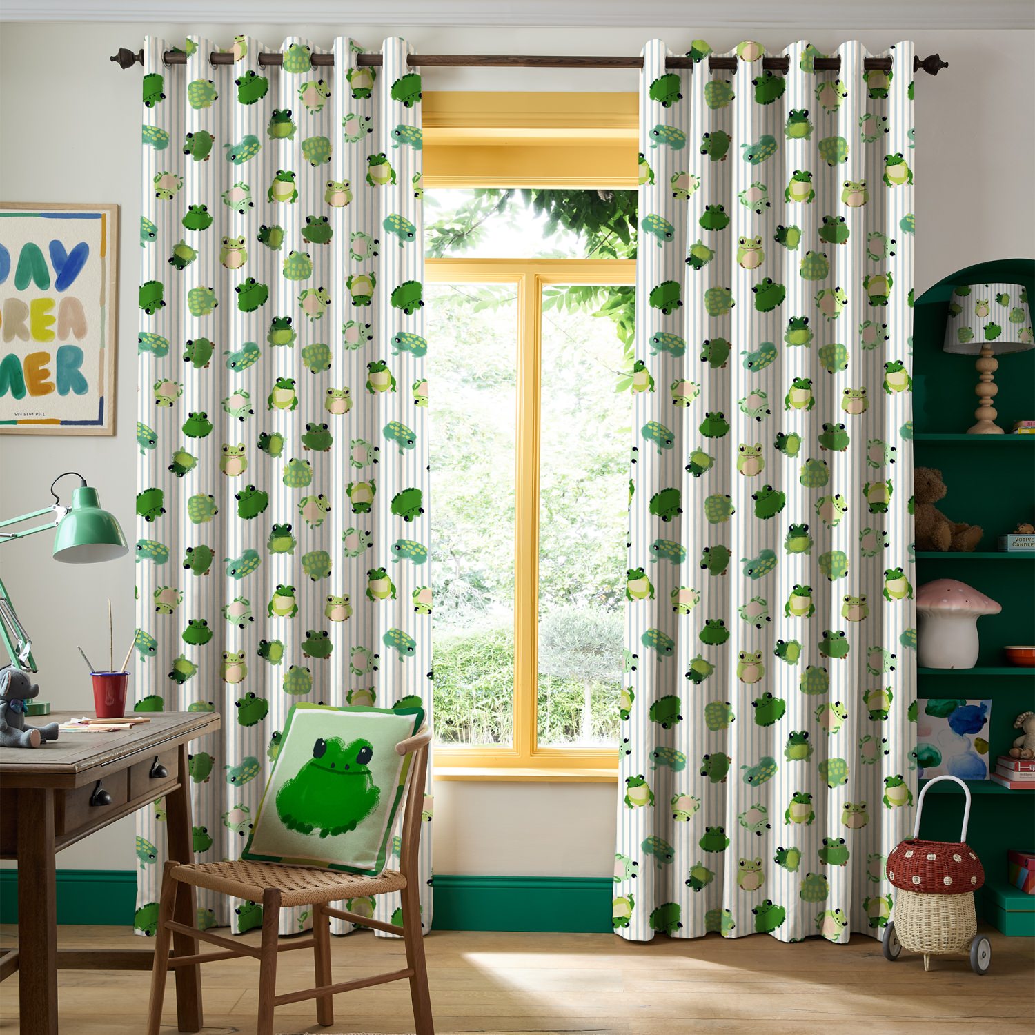 Bluebellgray Little Frogs Pond Green Animals Curtains