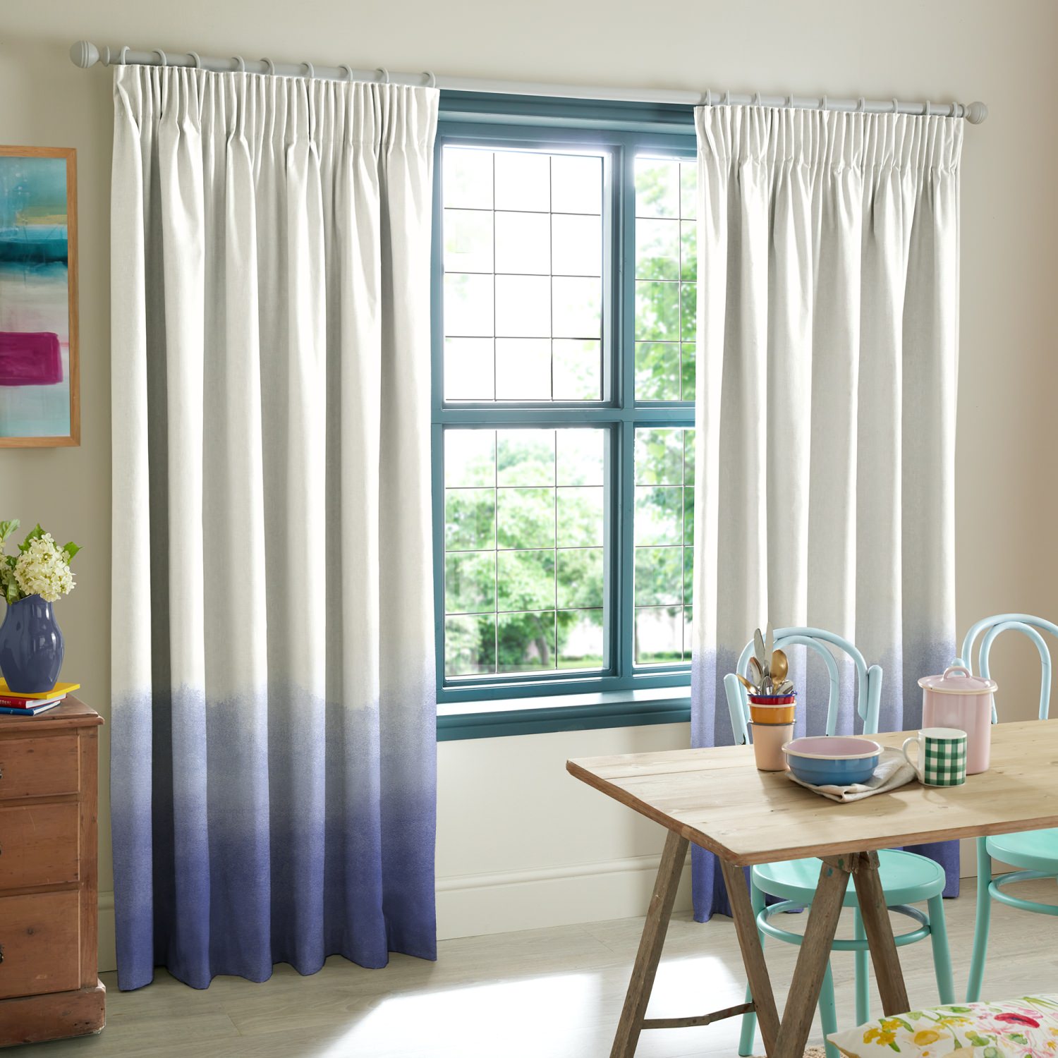 Bluebellgray Ombre Cornflower Purple Texture Curtains