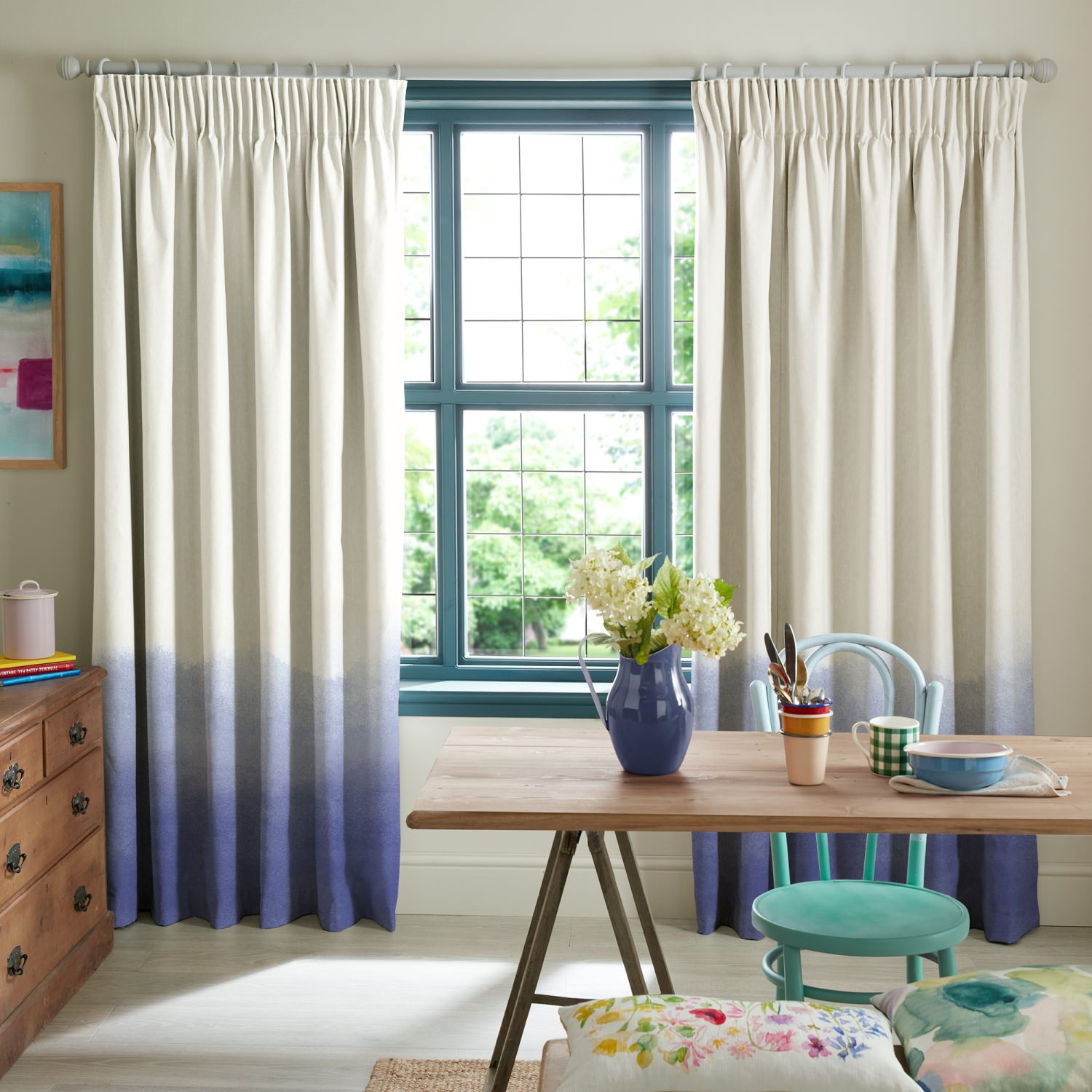 Bluebellgray Ombre Cornflower Purple Texture Curtains