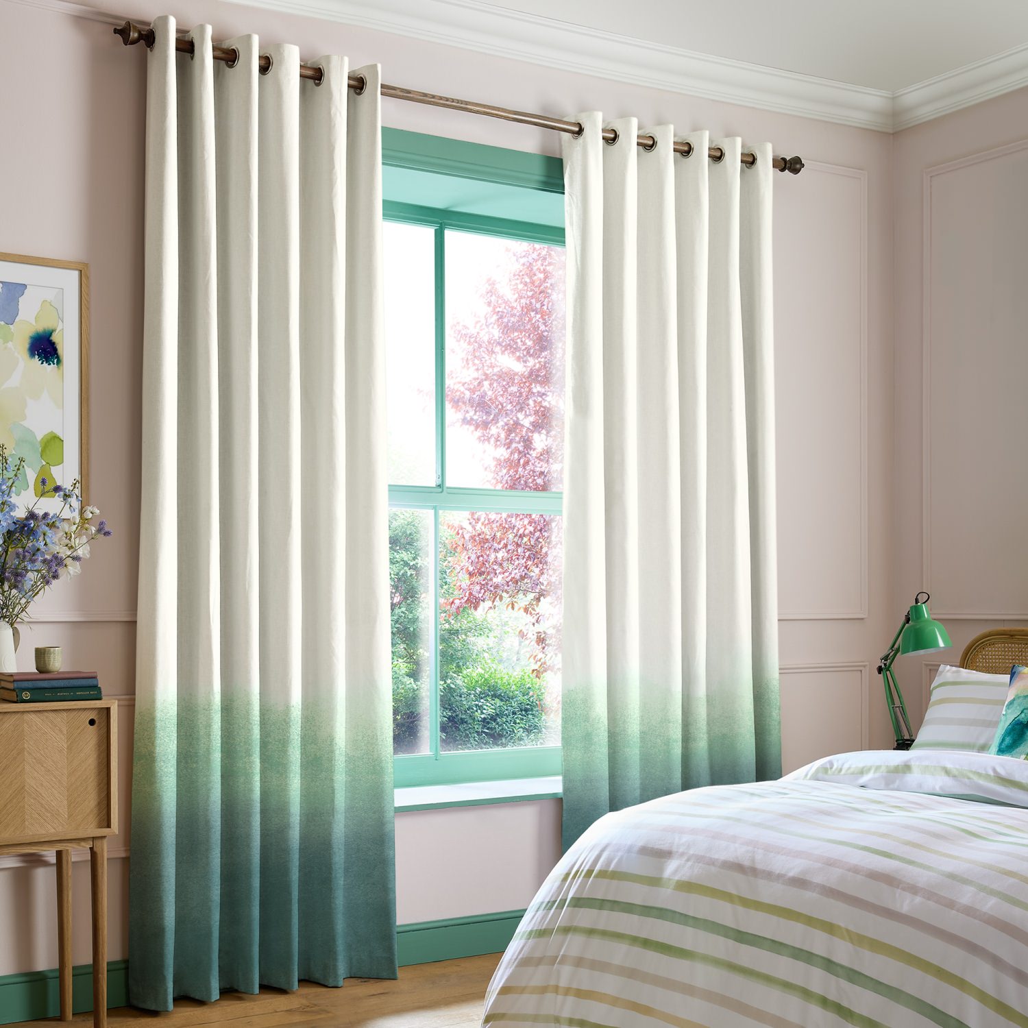 Bluebellgray Ombre Teal Teal Texture Curtains