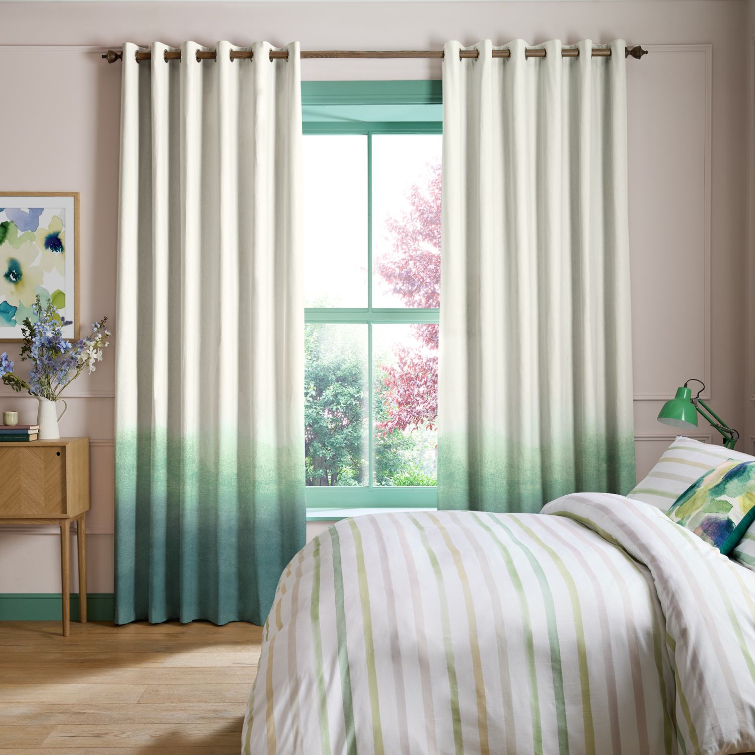 Bluebellgray Ombre Teal Teal Texture Curtains