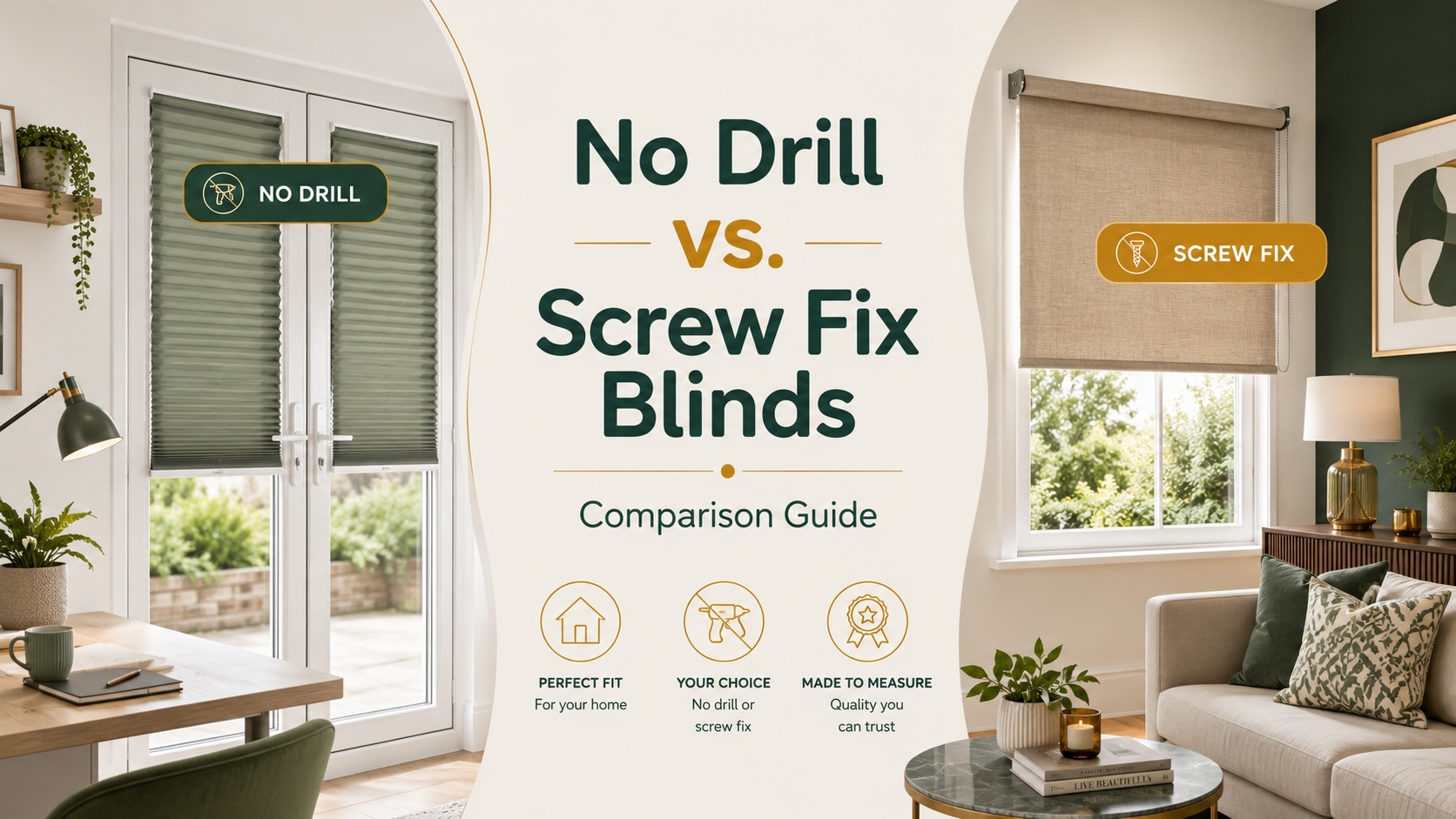 No Drill vs. Screw Fix Blinds Comparison
