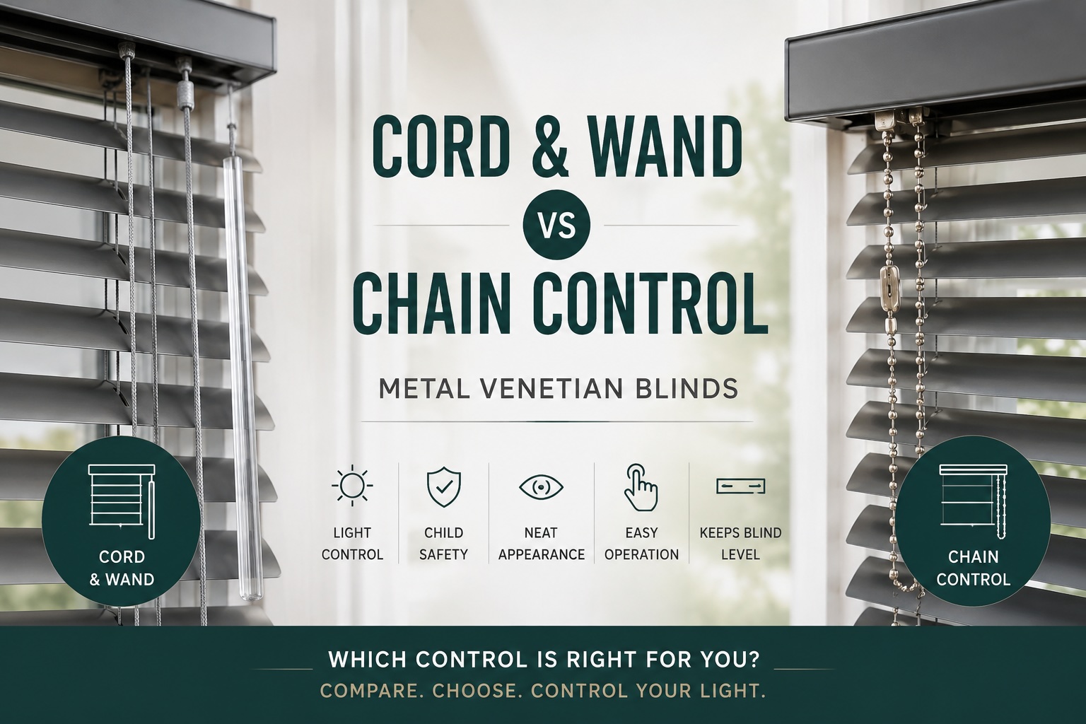 Cord & Wand vs Chain: Which Metal Venetian Blind Control Is Best?