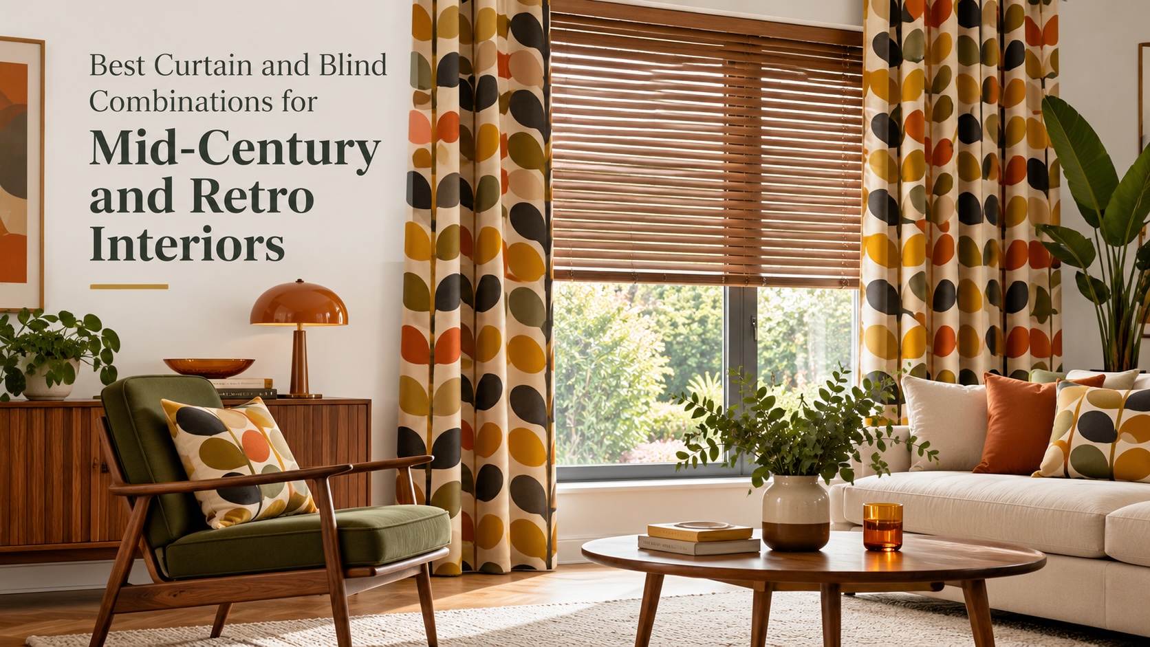 Best Curtain and Blind Combinations for Mid-Century and Retro Interiors