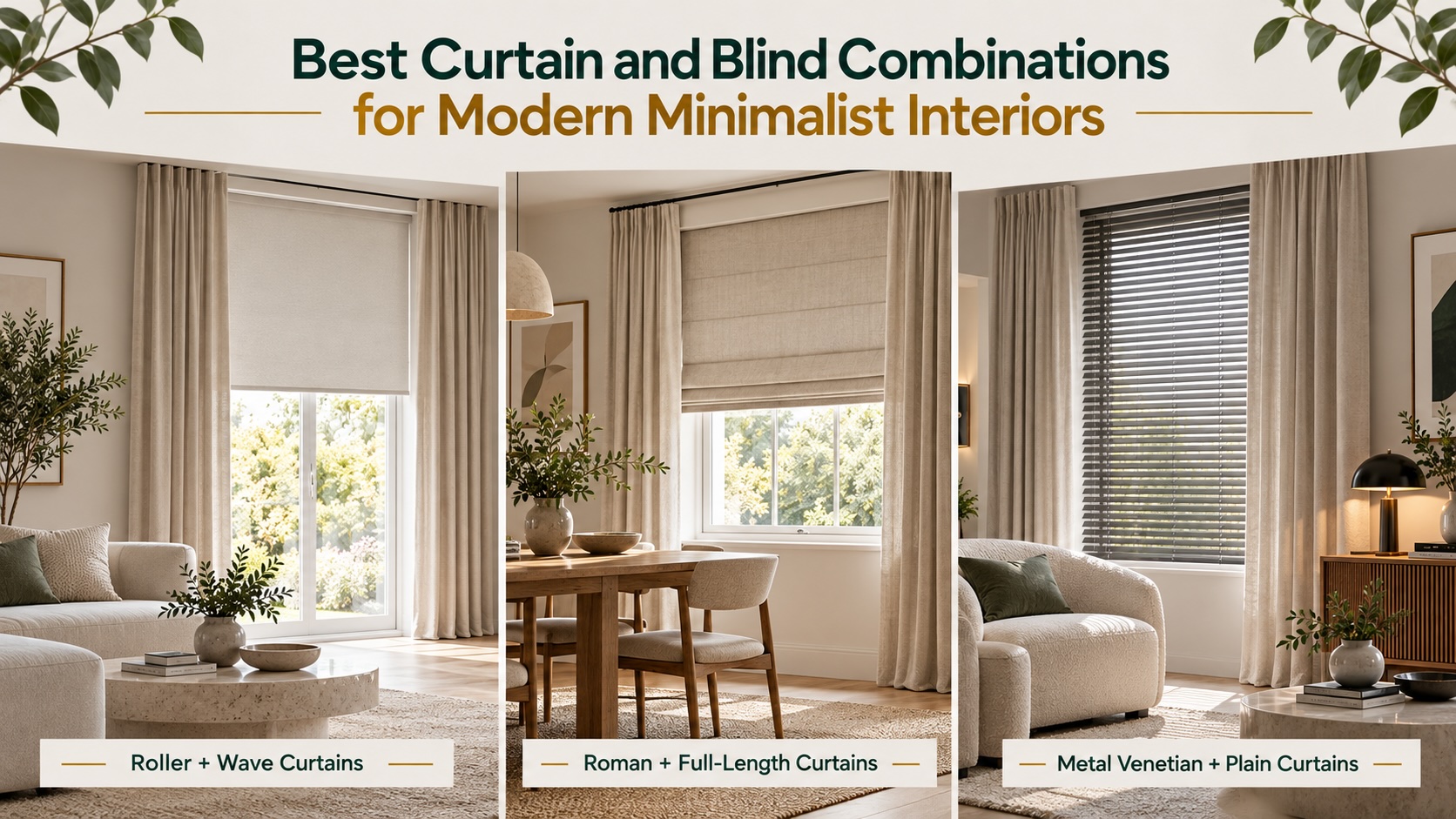 Best Curtain and Blind Combinations for Modern Minimalist Interiors