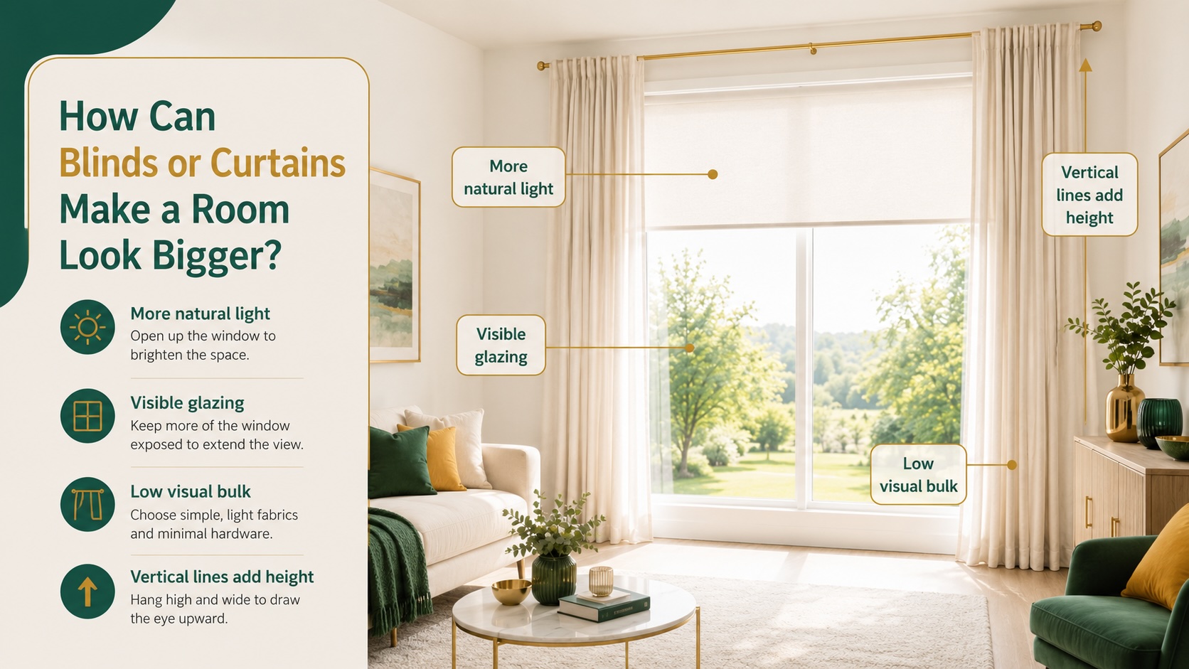 How Can Blinds or Curtains Make a Room Look Bigger?