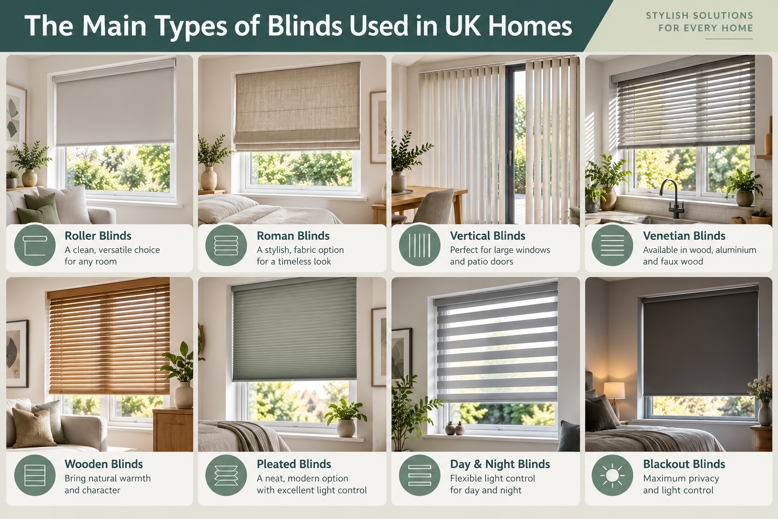 The Main Types of Blinds Used in UK Homes