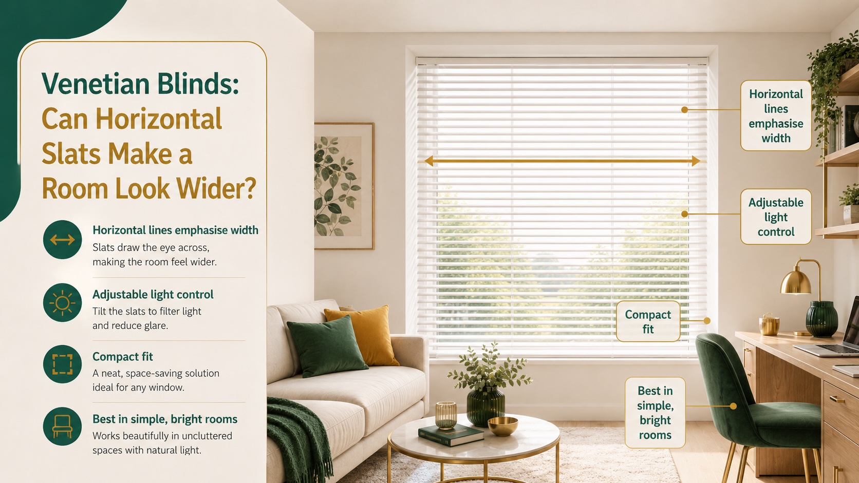 Venetian Blinds: Can Horizontal Slats Make a Room Look Wider?