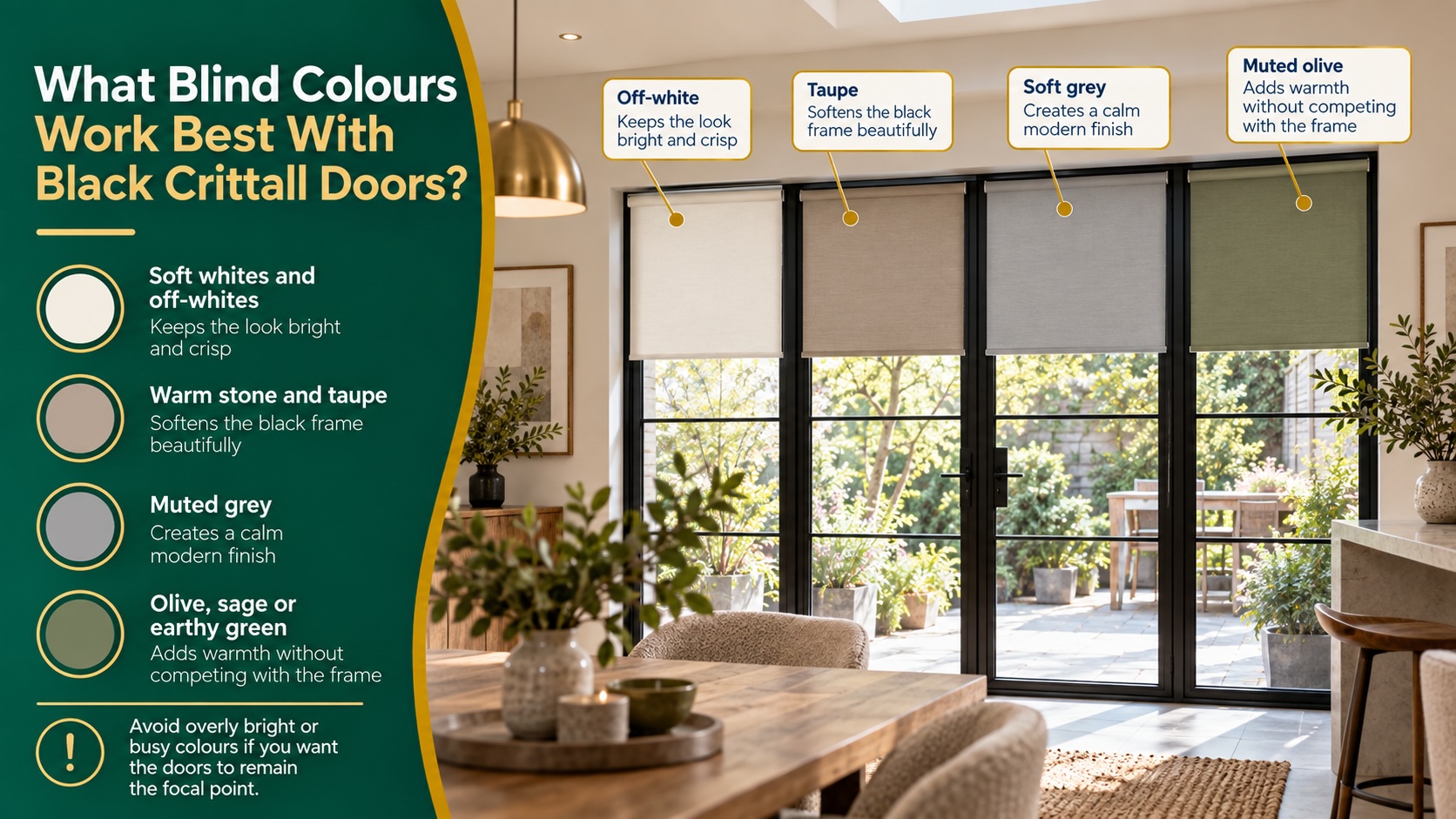 What Blind Colours Work Best With Black Crittall Doors