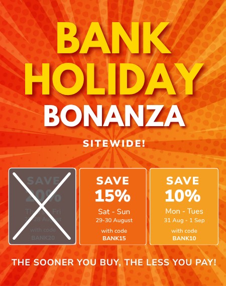 BANK HOLIDAY WATERFALL 15%