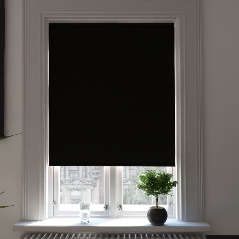 Toscana Black/White Blackout Motion Smart Roller Blind