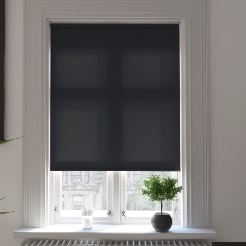 Catania Coal  XL Mains Electric Roller Blind