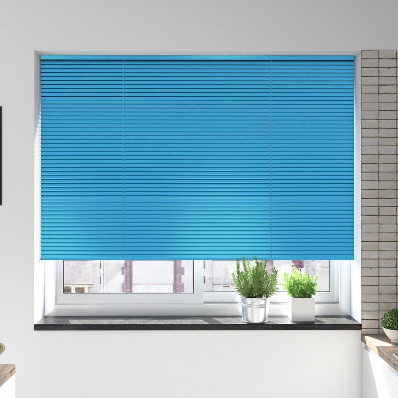 aqua blue venetian blind