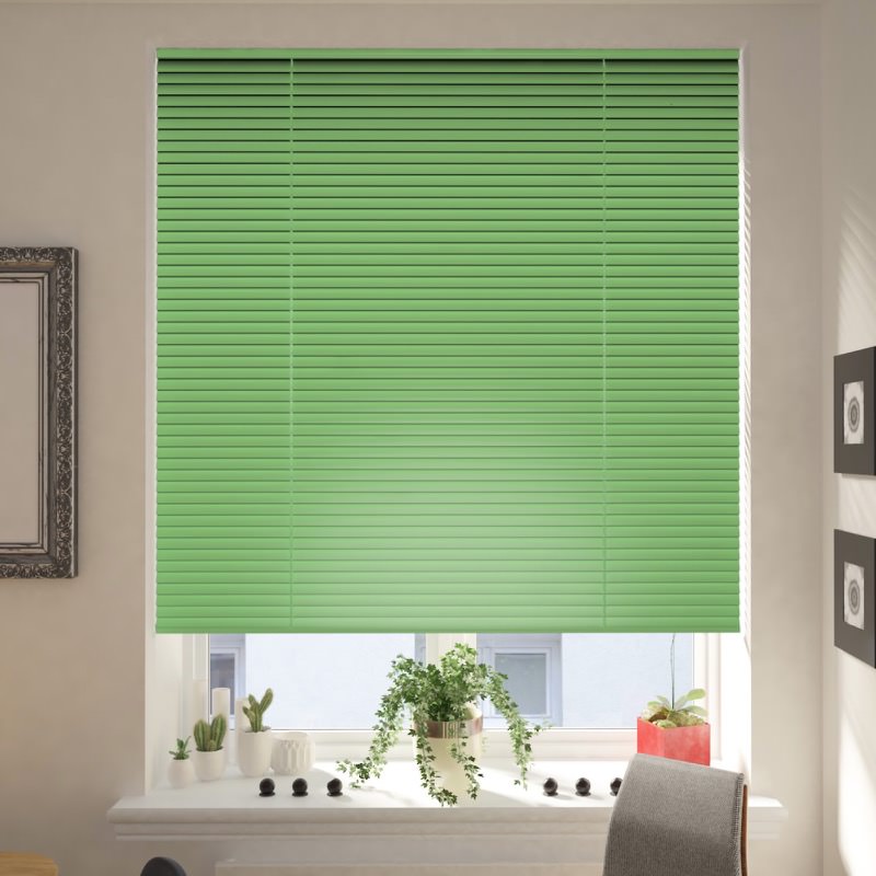 Bright Green Venetian Blind