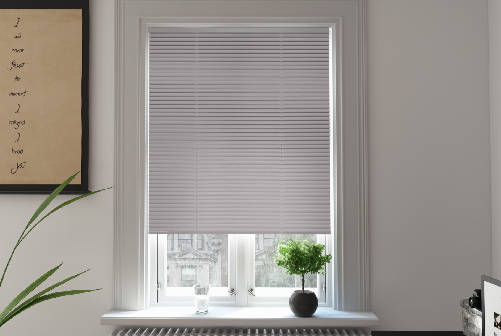 dark grey venetian blinds