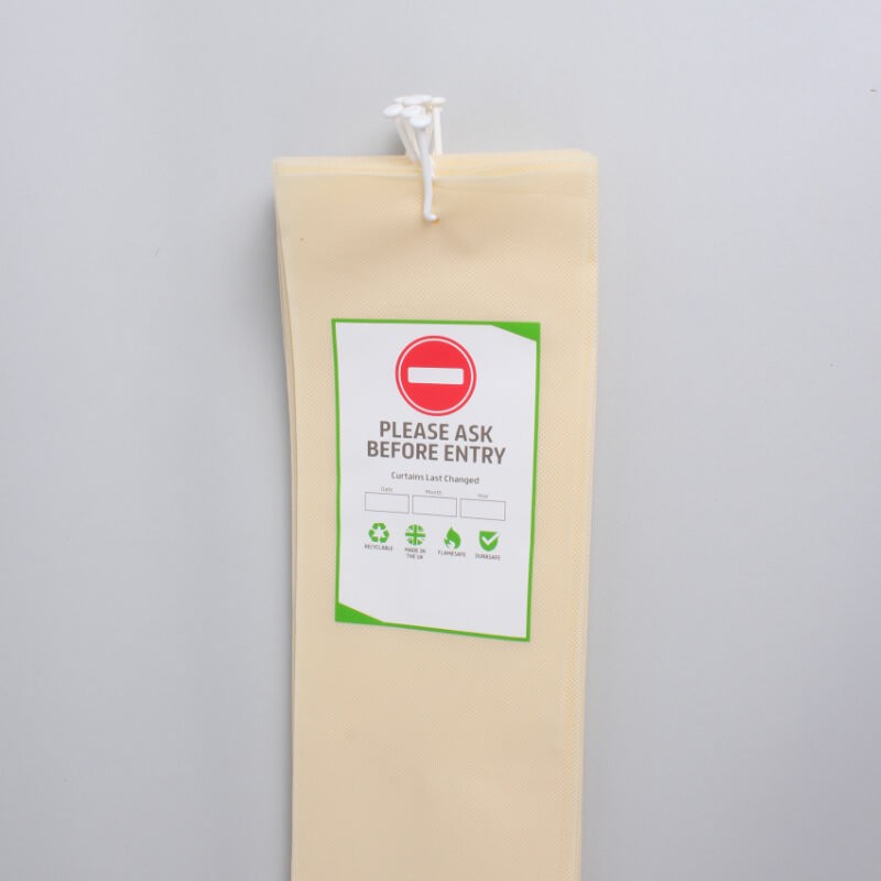 Cream Disposable Curtain with Hook (5 Pack)