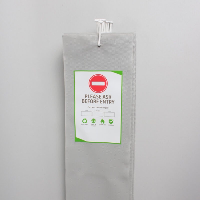 Grey Disposable Curtain with Hook (5 Pack)