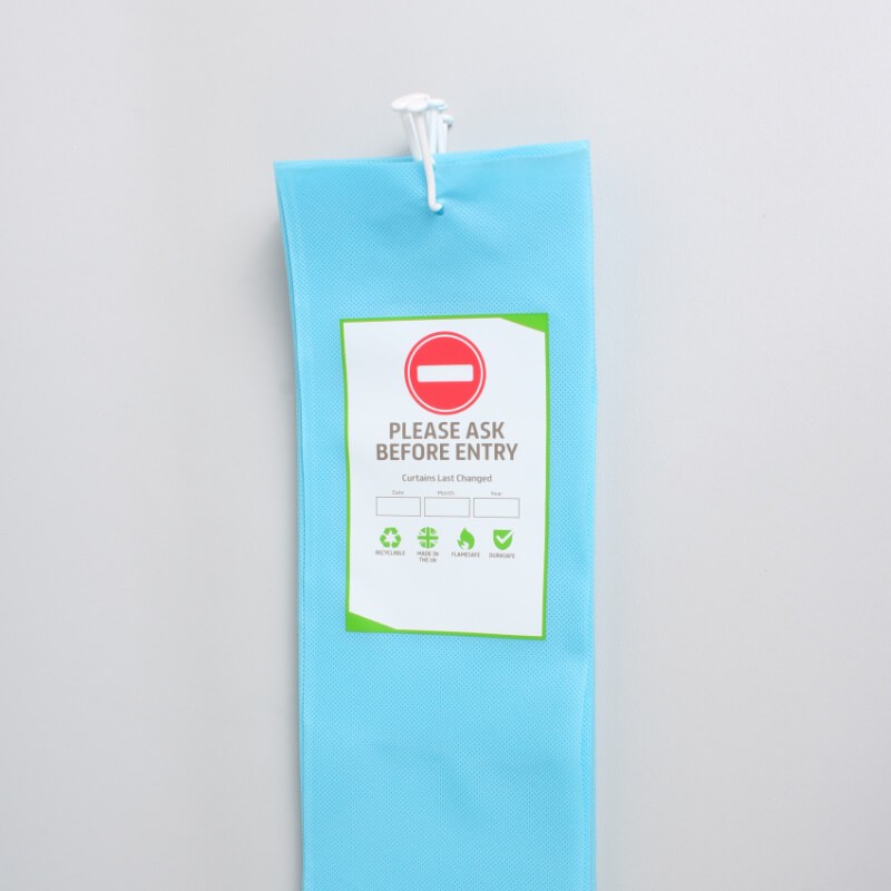 Light Blue Disposable Curtain with Hook (5 Pack)