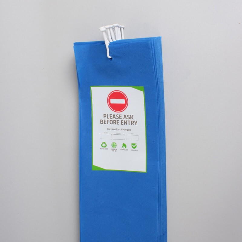 Sky Blue Disposable Curtain with Hook (5 Pack)