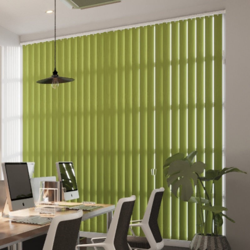 Commercial FR Apple Blackout Vertical Blind