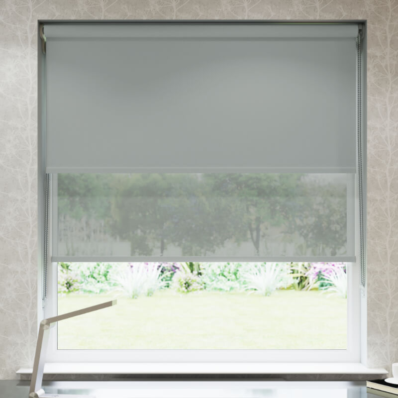 Light Grey Deluxe Double Roller Blind
