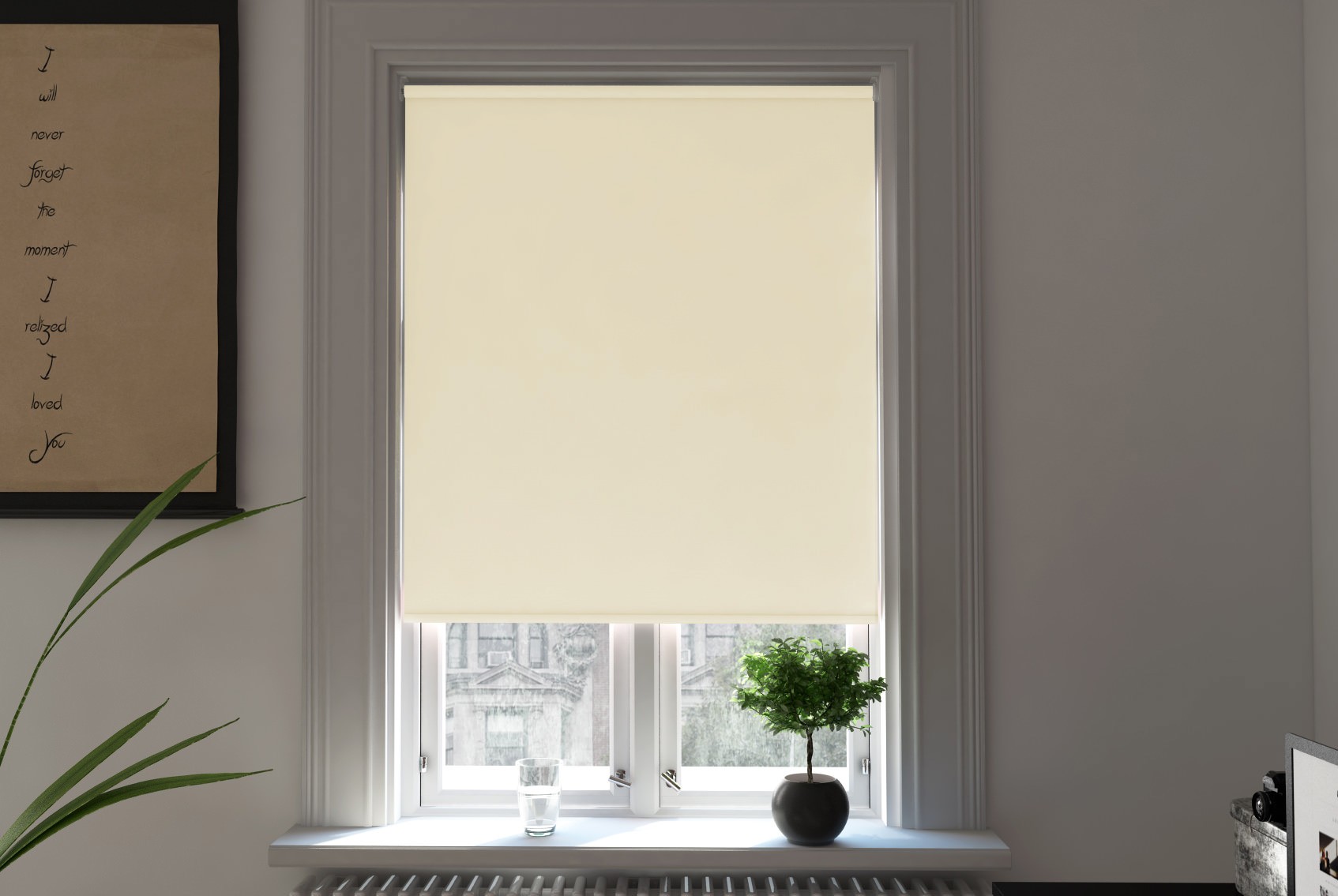 Bosa Ivory Blackout XL Mains Electric Roller Blind