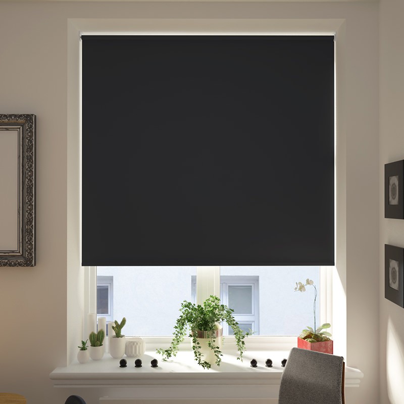 white blackout roller blind