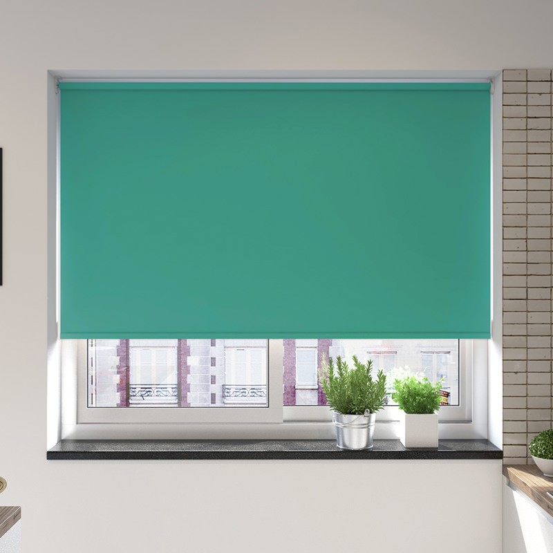 white blackout roller blind