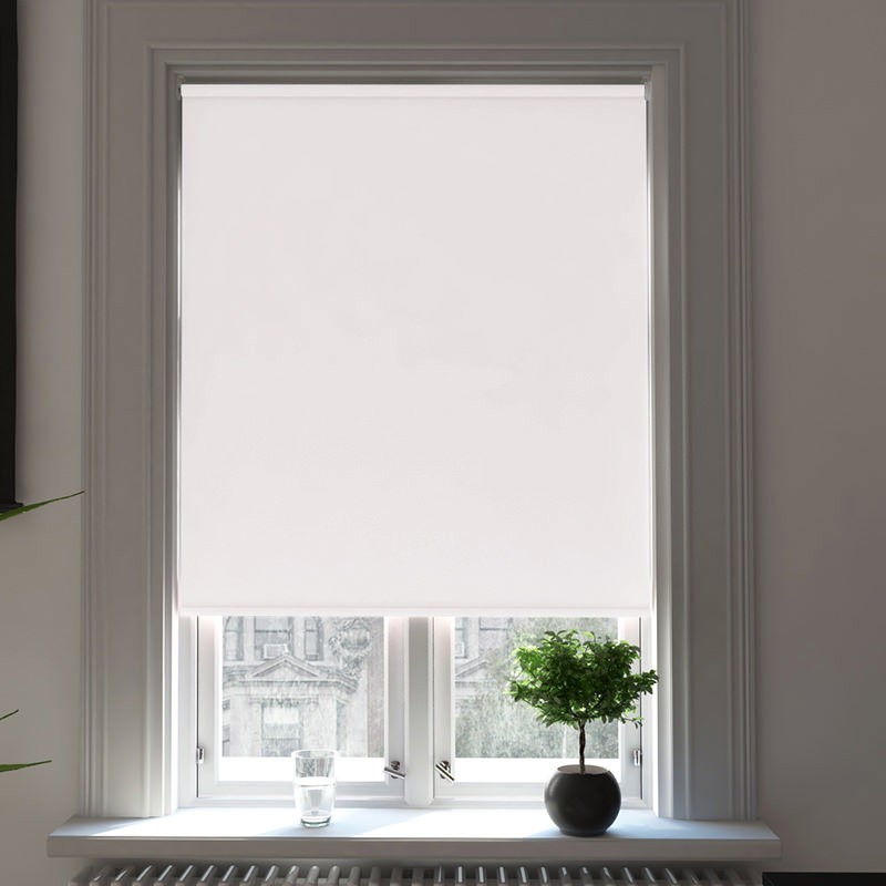 white blackout roller blind