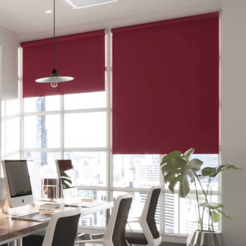 Commercial FR Dimout Cherry Premium XL Roller Blind