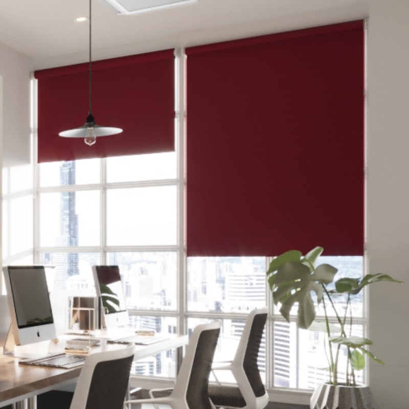 Commercial FR Blackout Cherry Roller Blind