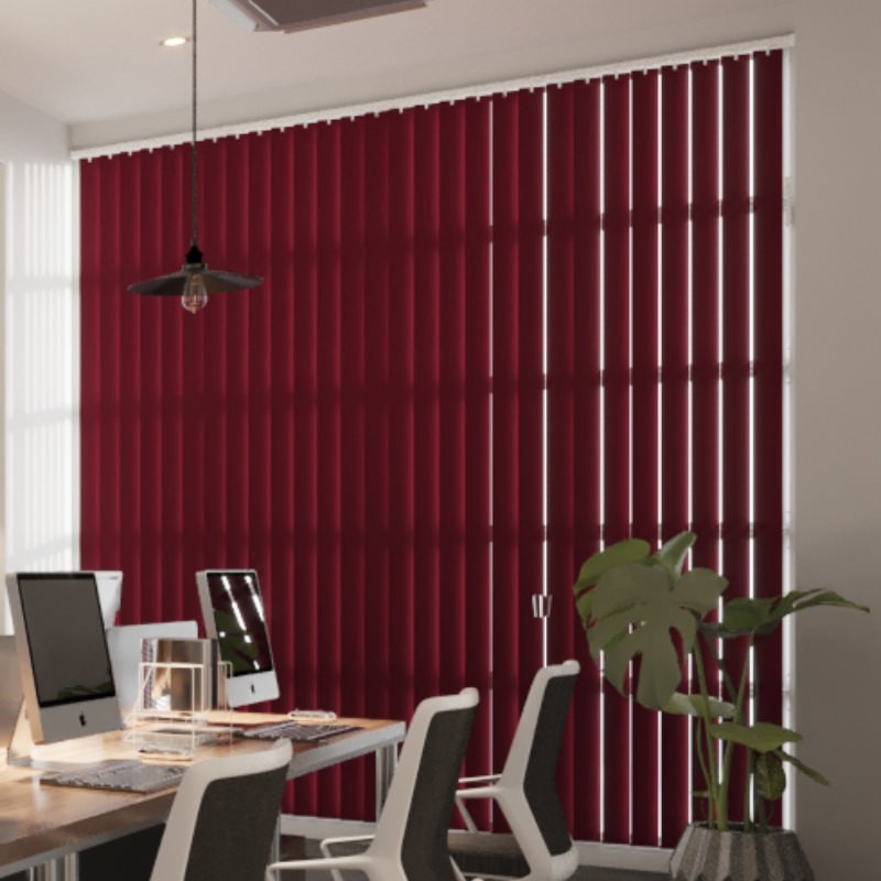 Commercial FR Cherry Blackout Vertical Blind