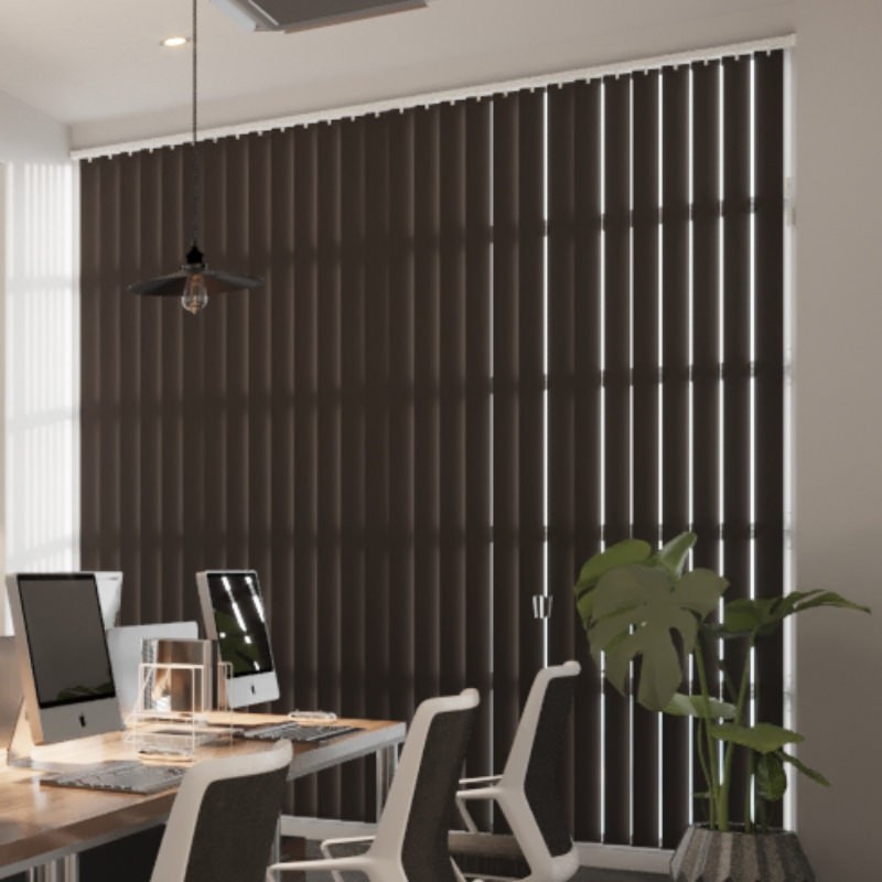 Commercial FR Chocolate Blackout Vertical Blind