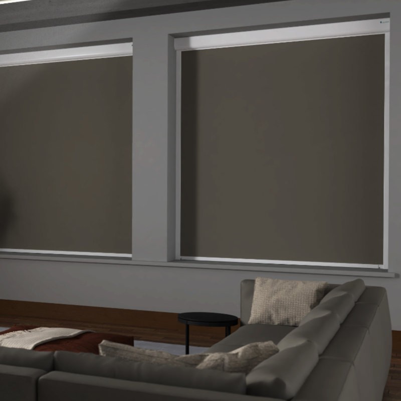Bosa Taupe Reflect Blackout XXL Cassette Mains Electric Blind