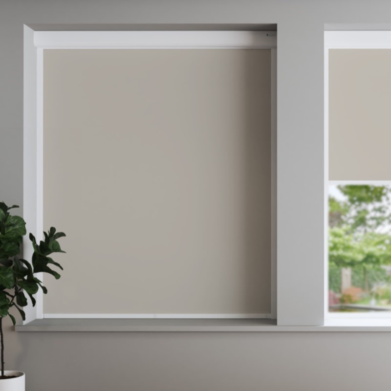 Bosa Cream White Back Blackout Cassette Battery / Solar Blind