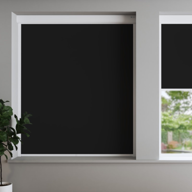 Bosa Onyx White Back Blackout Cassette Battery / Solar Blind