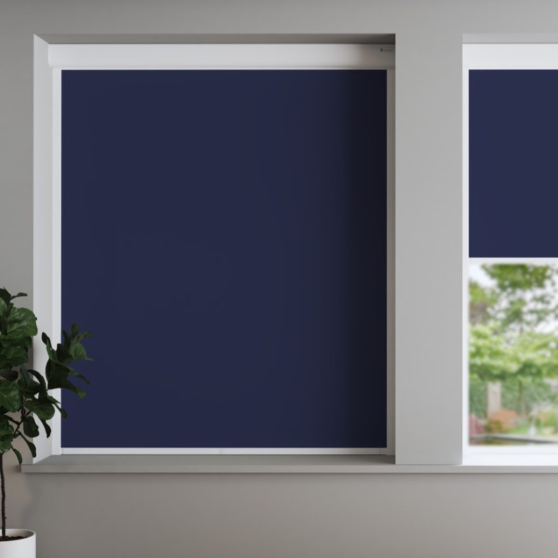 Bosa Oxford Blue White Back Blackout Cassette Battery / Solar Blind