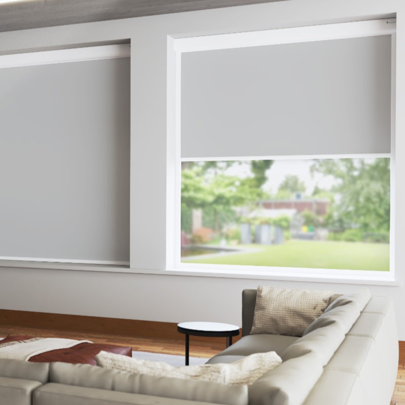 Bosa Ash White Back Blackout XL Cassette Mains Electric Blind