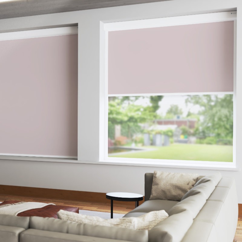 Bosa Dusty Pink Blackout XL Cassette Mains Electric Blind